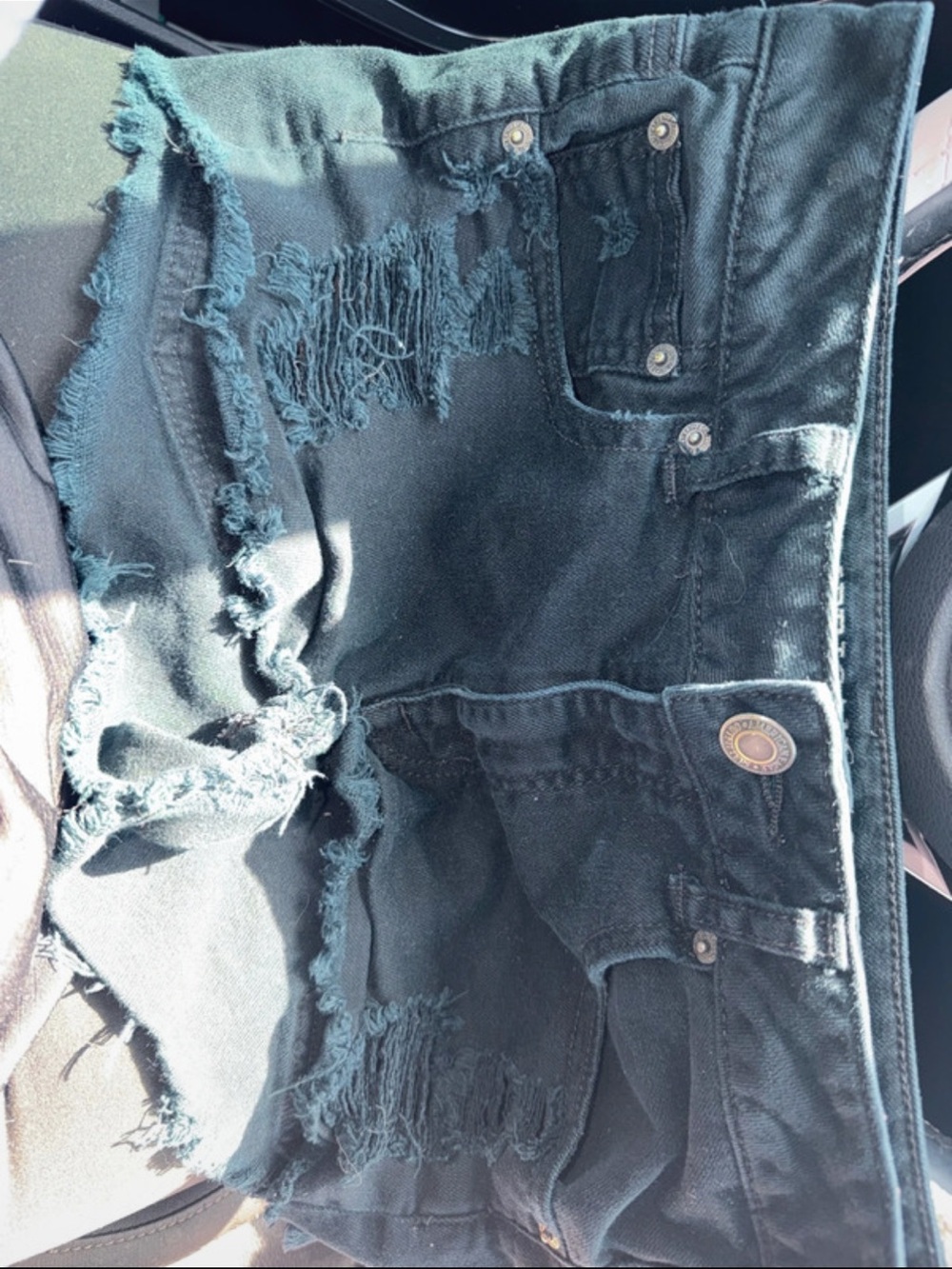 Women's Distressed Denim Shorts - Casual Ripped Style